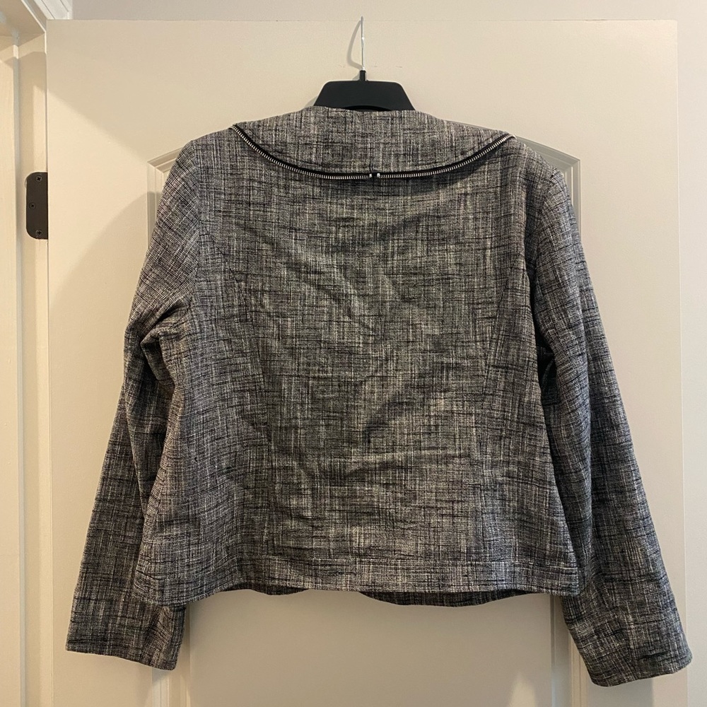 Dressbarn Ruffle Zipper Blazer - Picture 3 of 5